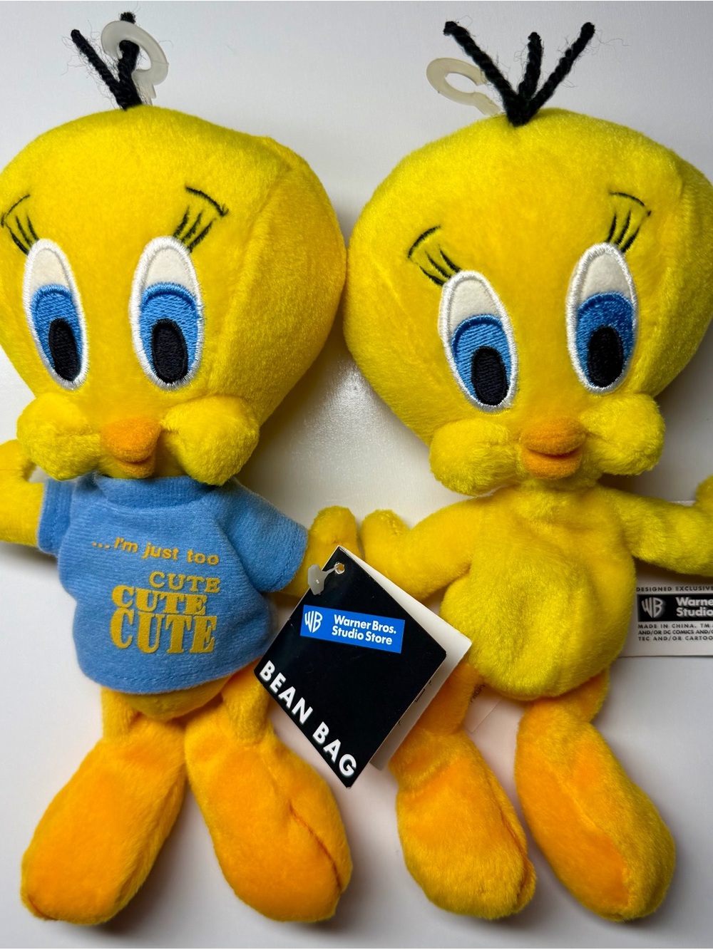 VTG 1998 Warner Bros Studio Store Tweety Bird Bean Bag Plush Lot NWT Looney Tune
